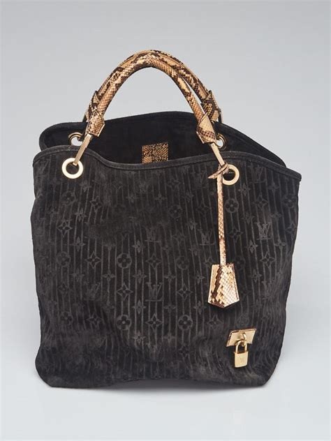 Louis Vuitton Limited Edition Kohl Monogram Embossed Suede .